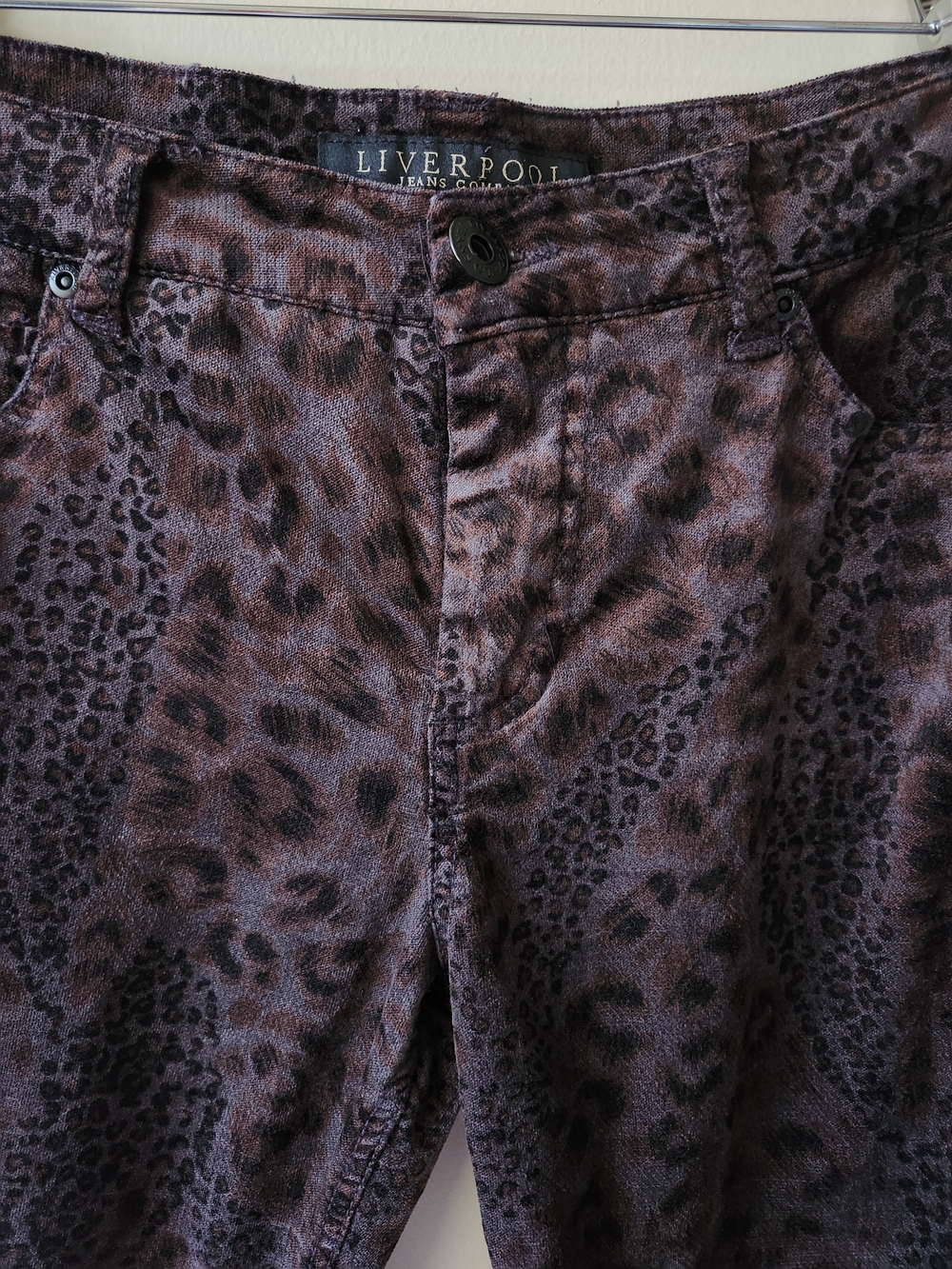 Plum Slim Straight Animal Print Velvet Pants - Picture 7 of 10